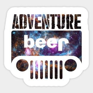 Galaxy Adventuring Beer Jeep Sticker